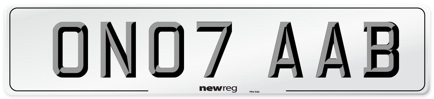 ON07 AAB Number Plate from New Reg